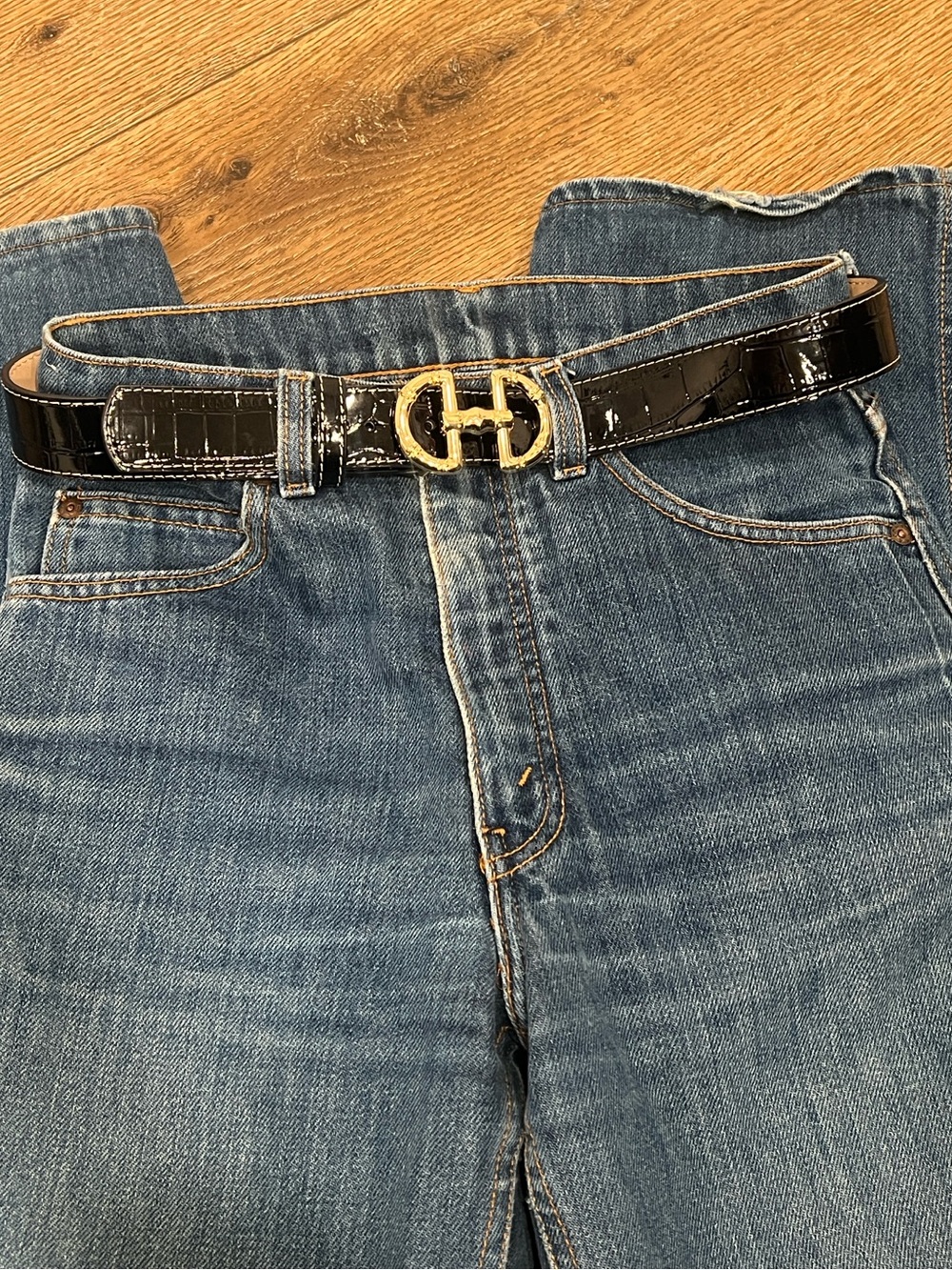NWOT J. McLaughlin Black Leather Belt Size S